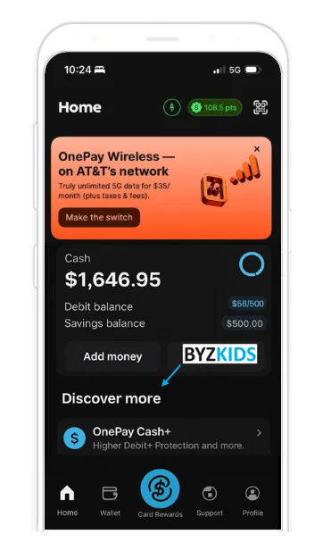 OnePay app screen