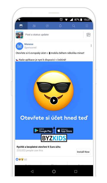 Monese app screen