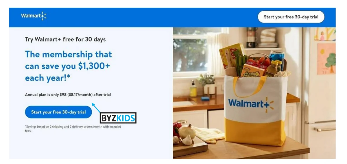 Walmart app screen
