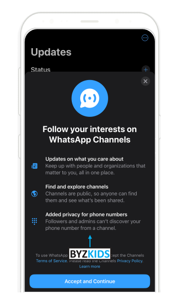 WhatsApp app screen
