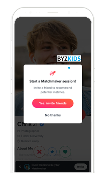 Tinder app screen