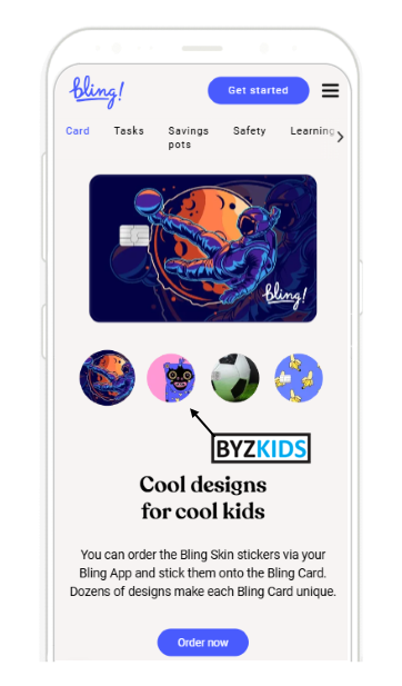 Bling app screen