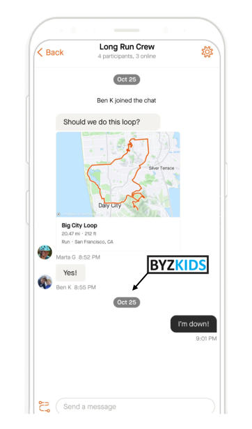 Strava app screen