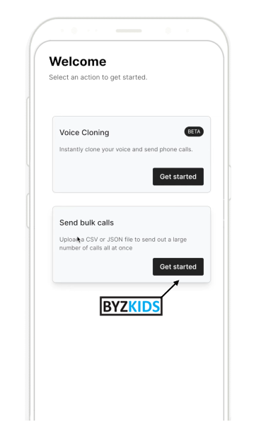 Bland AI app screen