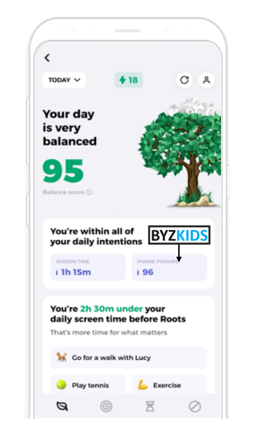 Roots app screen