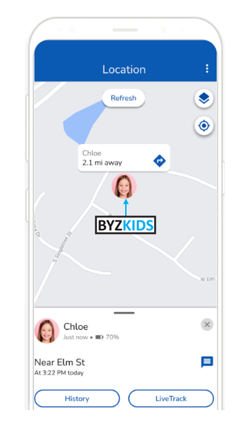 Garmin Jr. app screen
