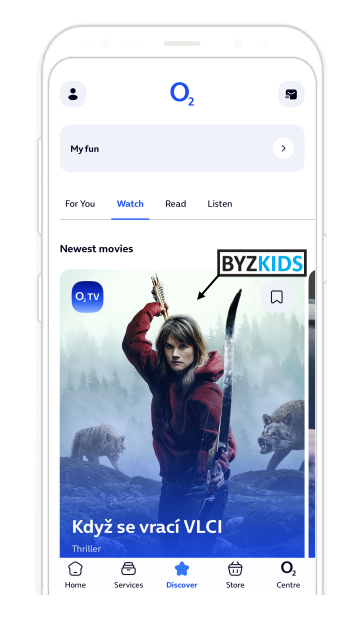 Moje O2 app screen