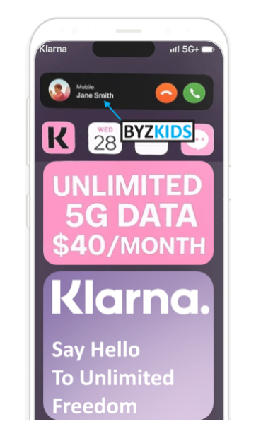 Klarna app screen
