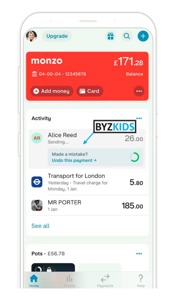 Monzo: Undo payment