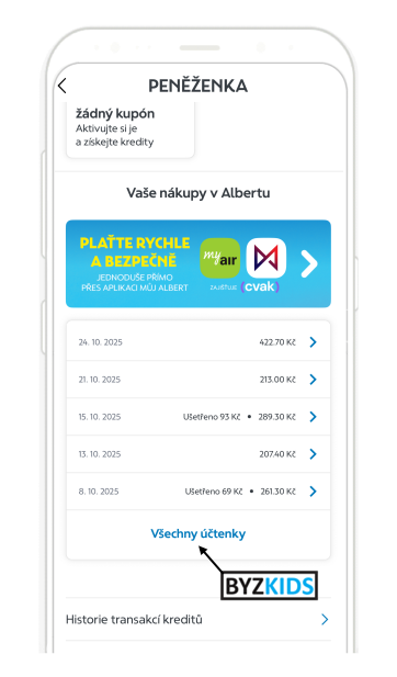 M?j Albert app screen