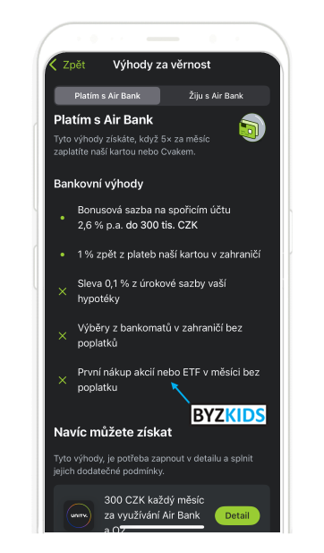 Ziju s Air Bank: Conditional Rewards, screen 5 of 5