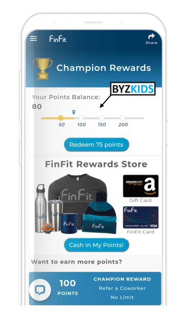 FInFit app screen