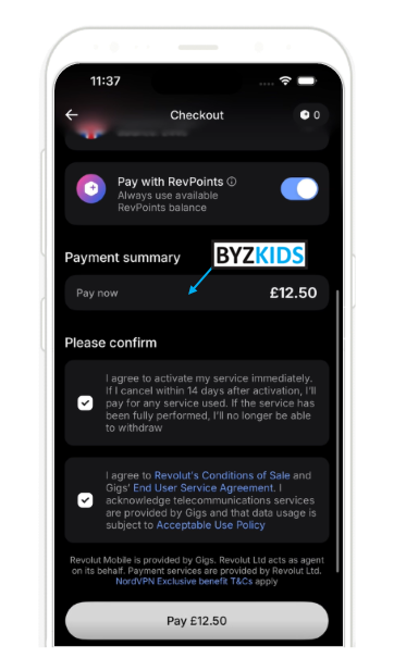 Revolut: Simplified onboarding, screen 5 of 9