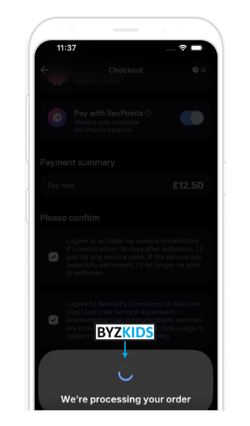 Revolut: Simplified onboarding, screen 6 of 9