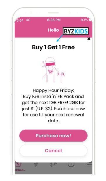 Giga SGP app screen