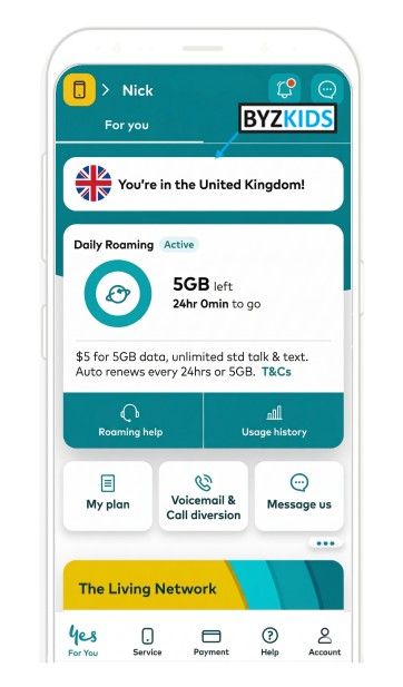 Optus app screen
