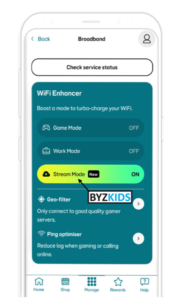 EE: WiFi boosting modes for user activities, screen 1 of 3