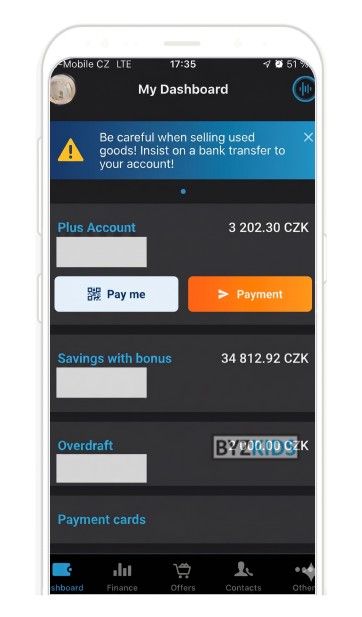 ČSOB: Fraud warning banners with situational advice