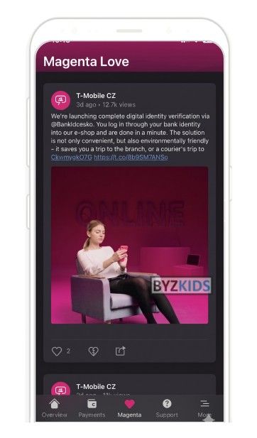 T-Mobile CZE app screen