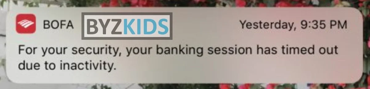 Bank of America Mobile Banking app screen