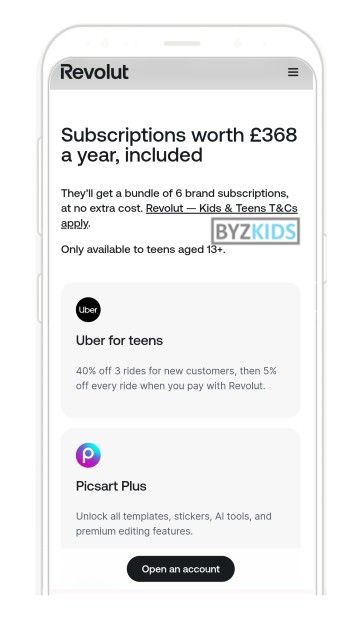 Revolut app screen