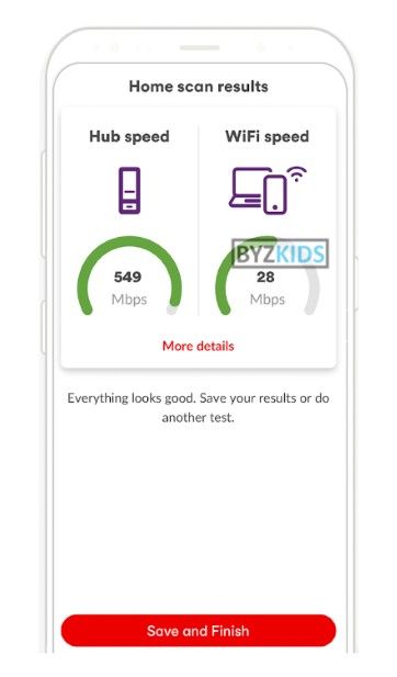 Virgin app screen