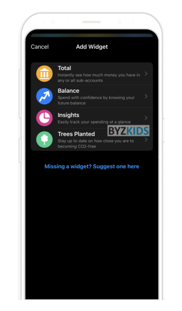 Bunq app screen