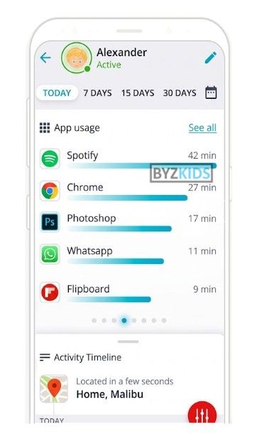 Qustodio app screen