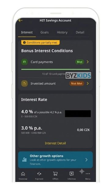 Raiffeisenbank CZE app screen