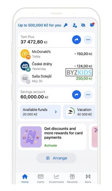 Moneta Banking App app screen