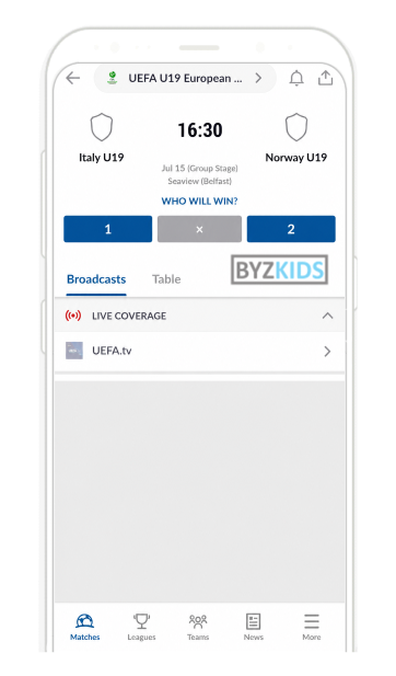 Live Soccer TV USA app screen
