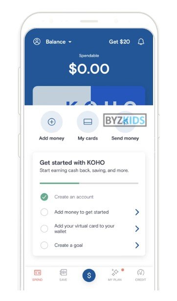 Koho app screen