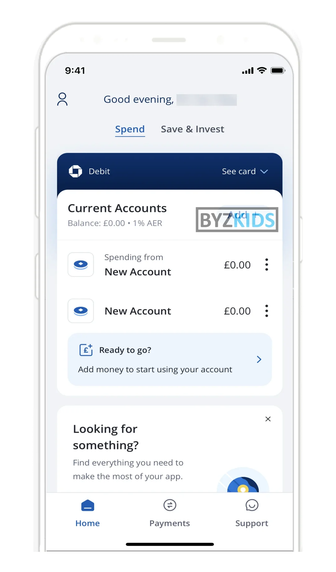 Chase app screen
