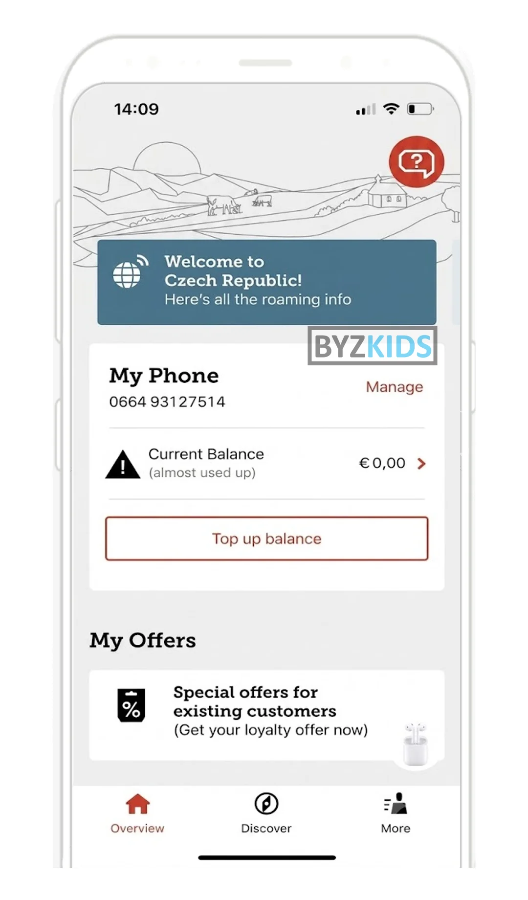 A1 AUT app screen