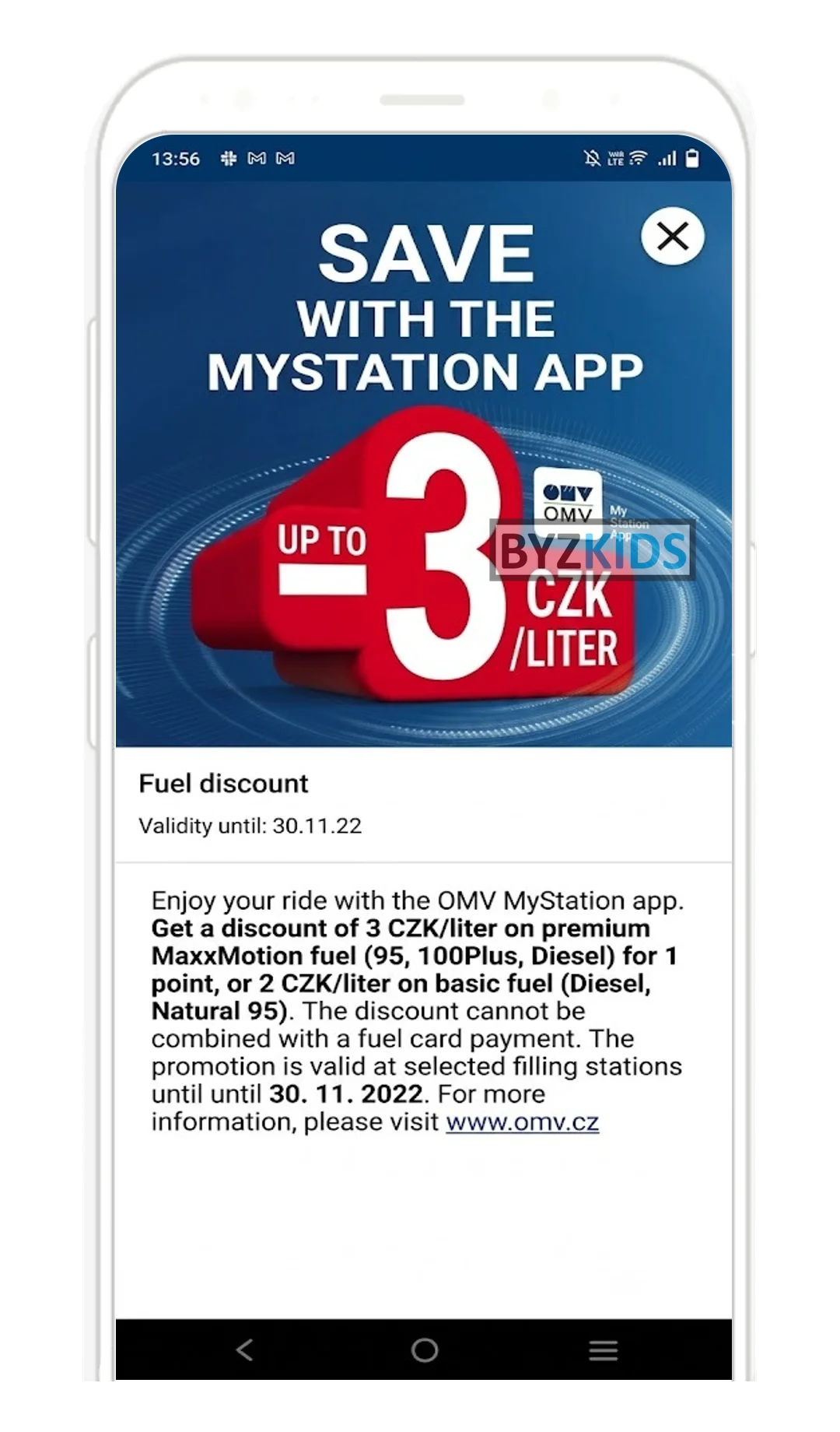 OMV AUT app screen