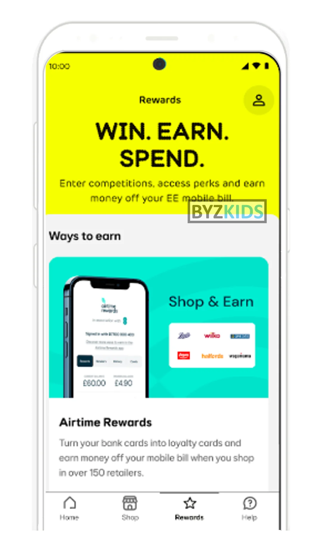 EE App: Retail spending earns points redeemable on phone bills