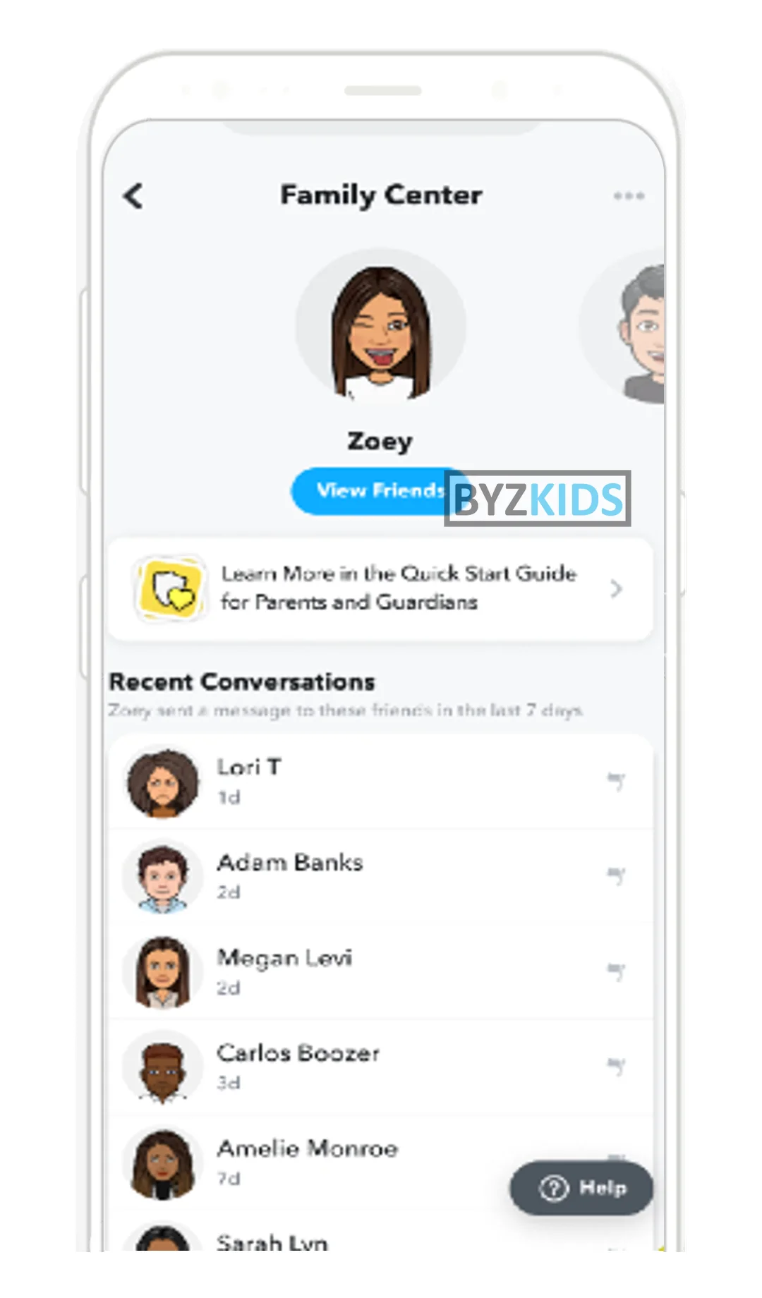 Snapchat app screen