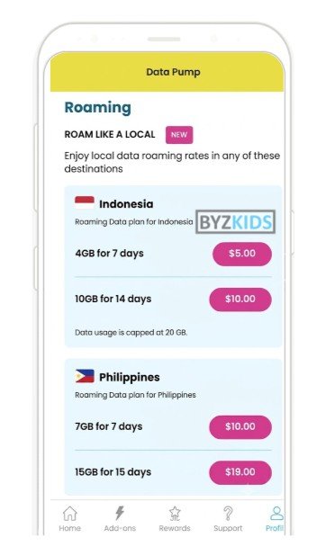 Gomo app screen