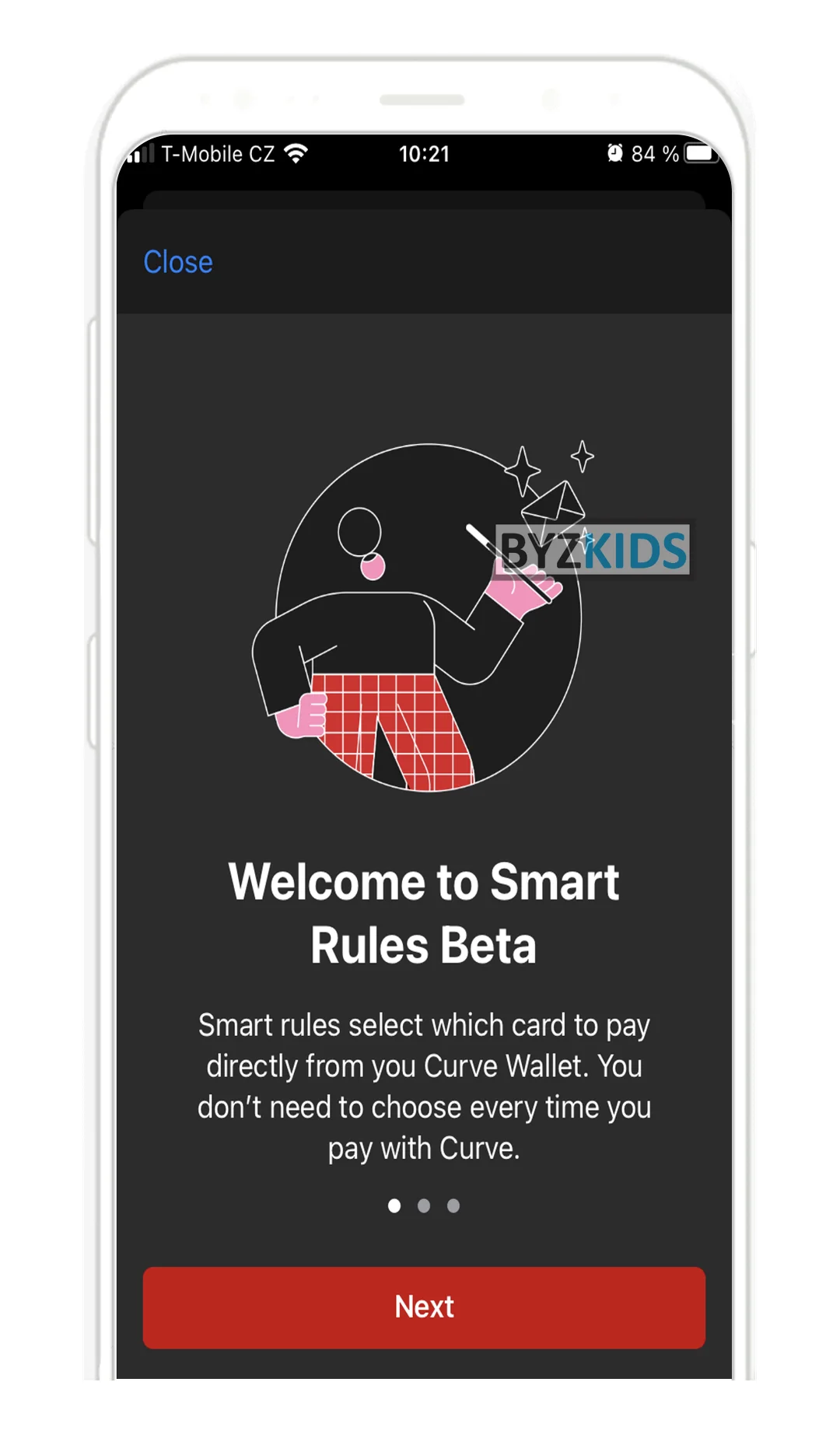 Curve app screen