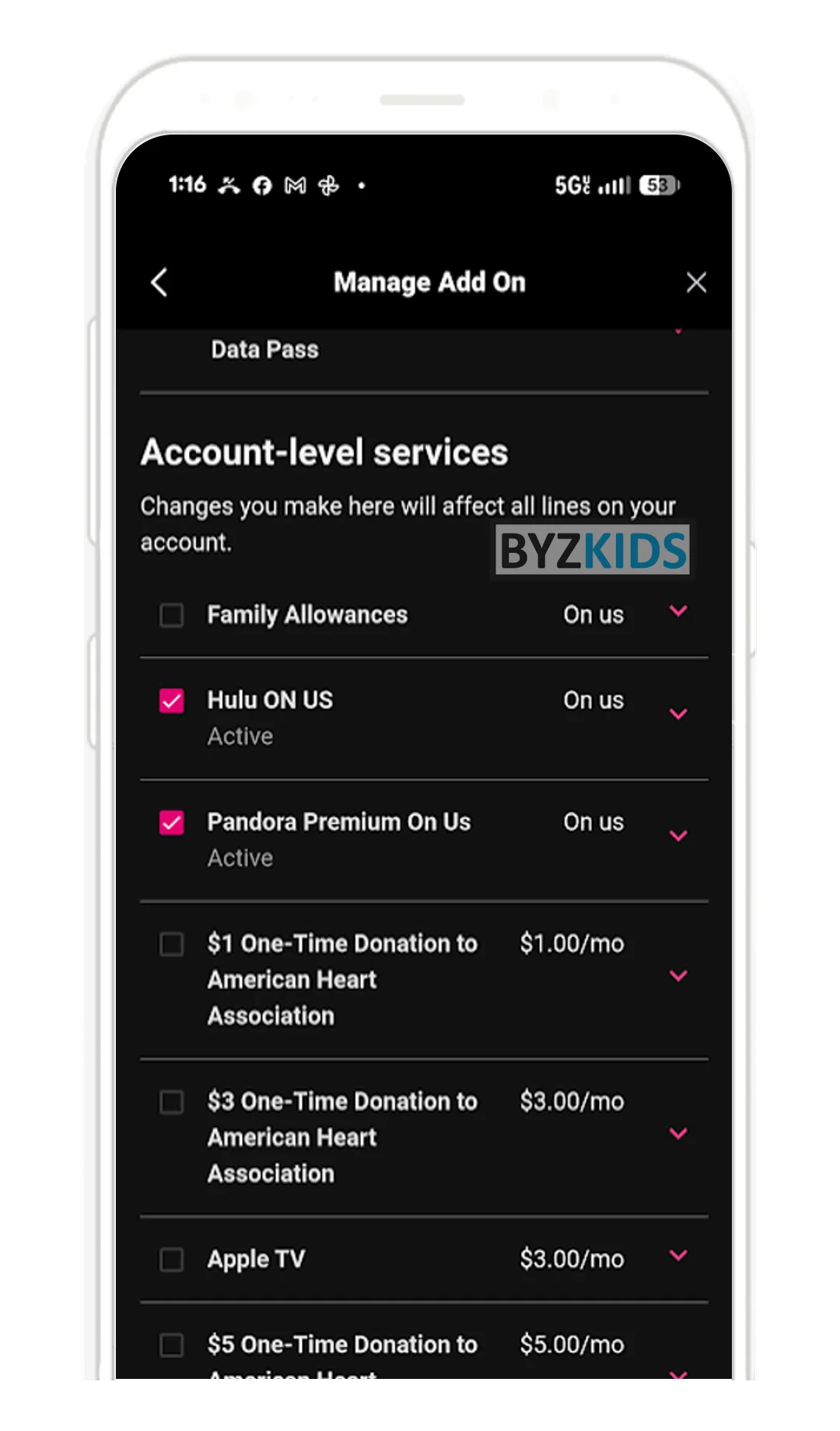 T-Mobile App app screen