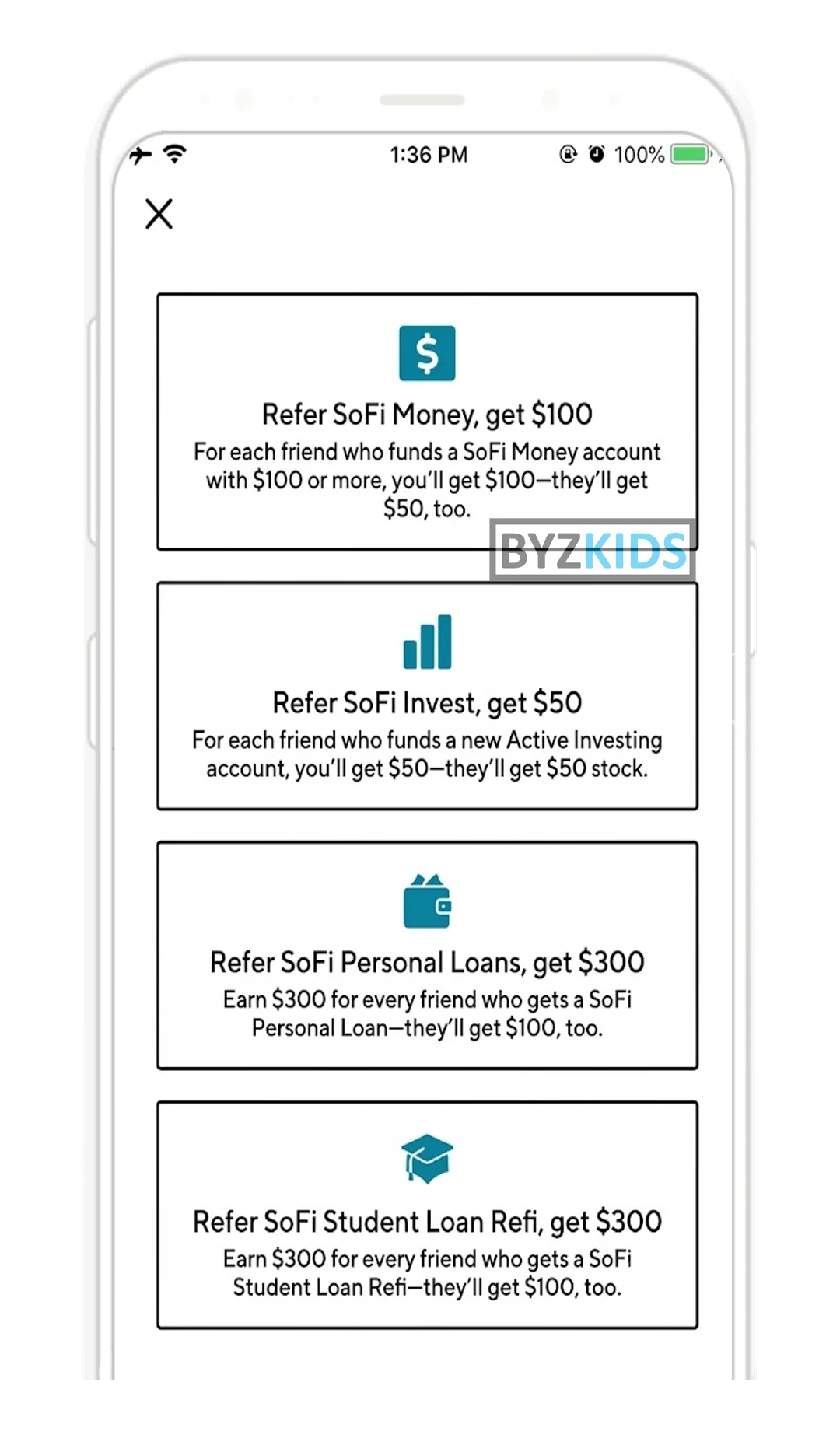 SoFi app screen