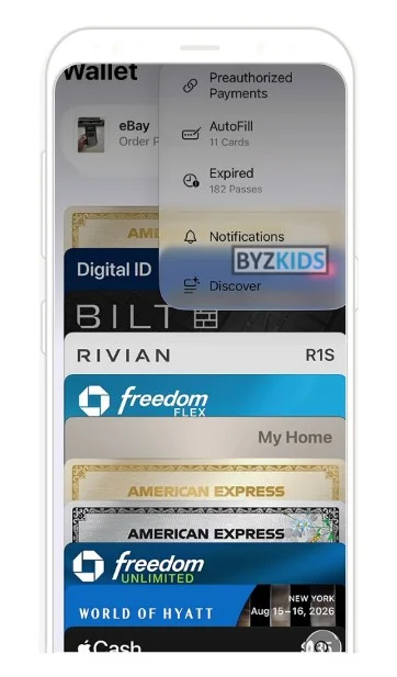 Apple Wallet app screen