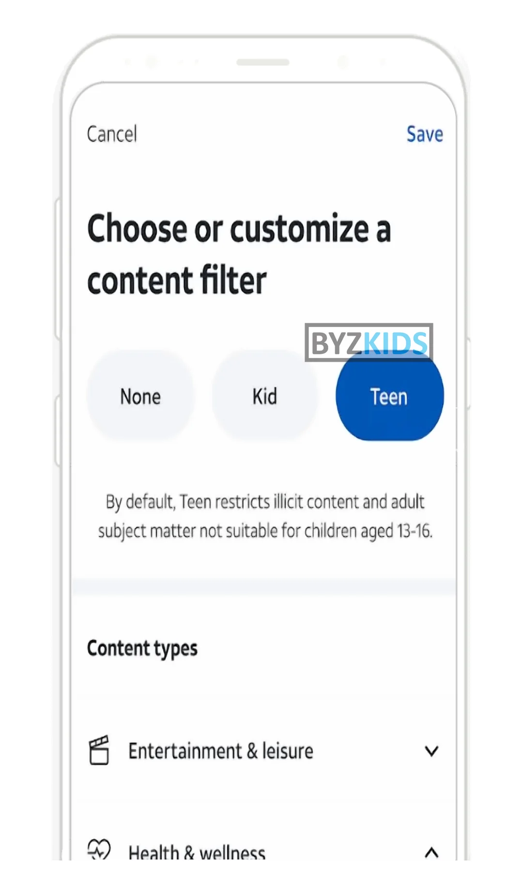 AT&T app screen