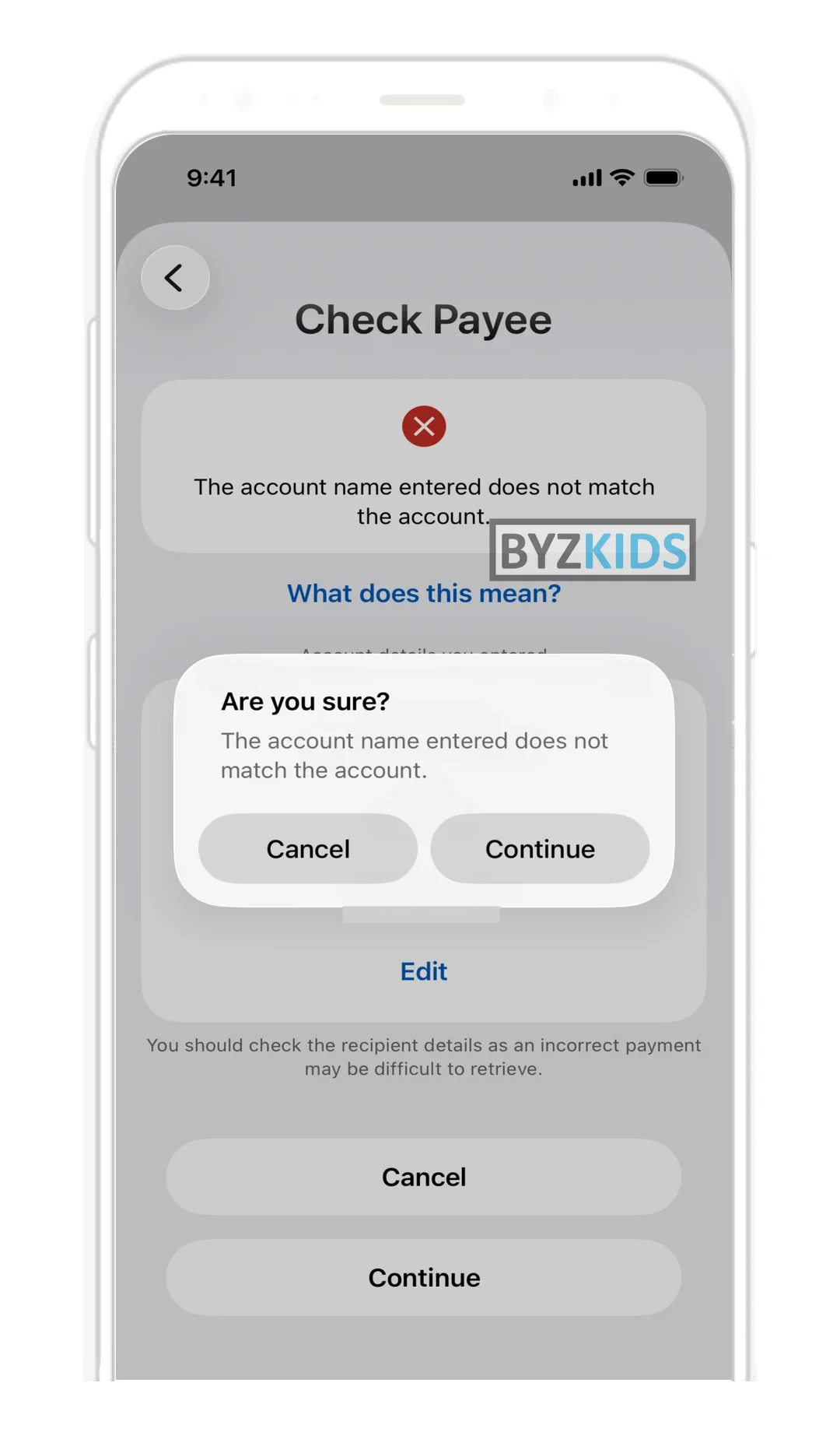ANZ Plus: Real-time payee name verification before transfer