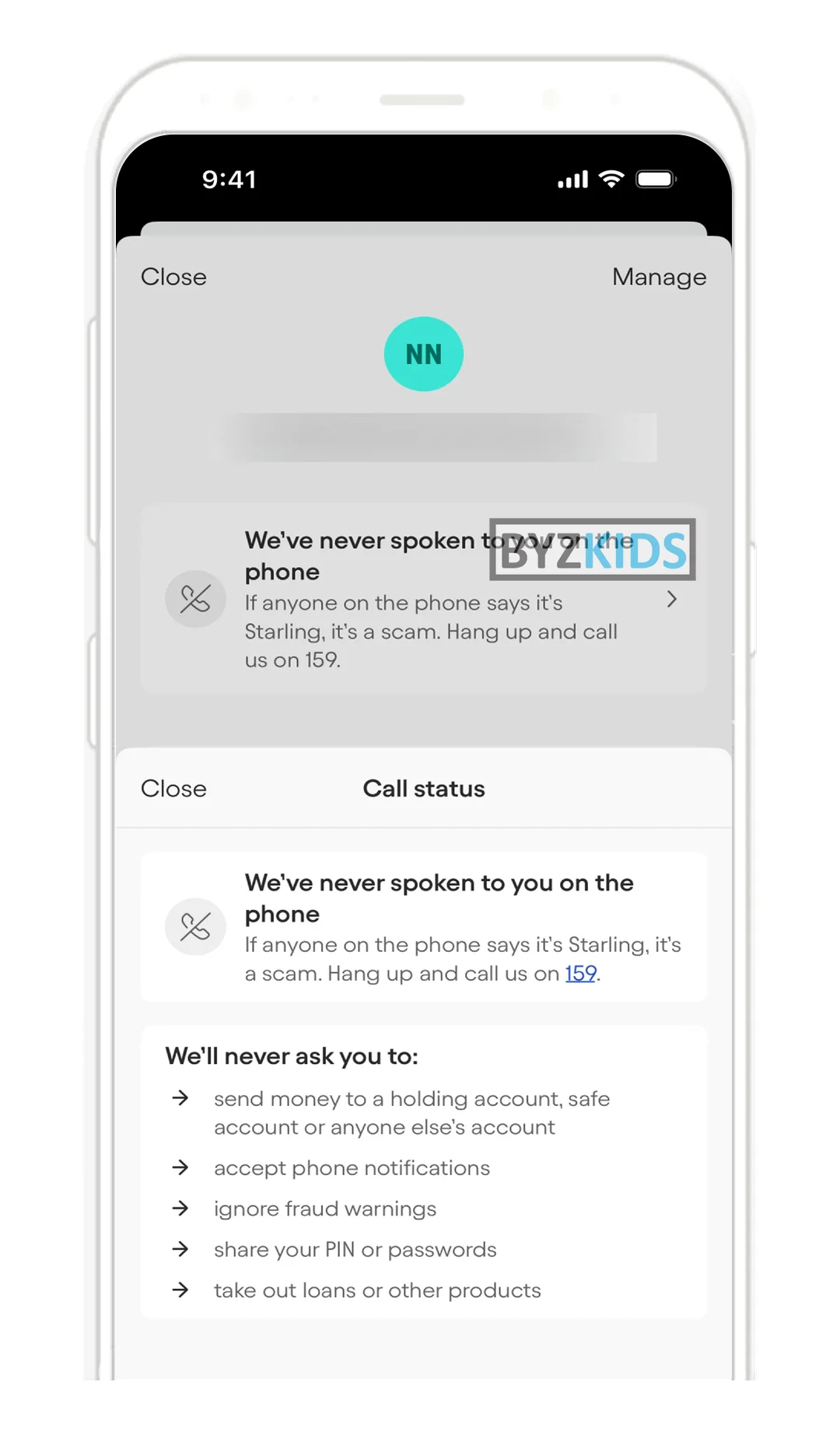 Starling Bank: Contextual anti-fraud alert at payment initiation