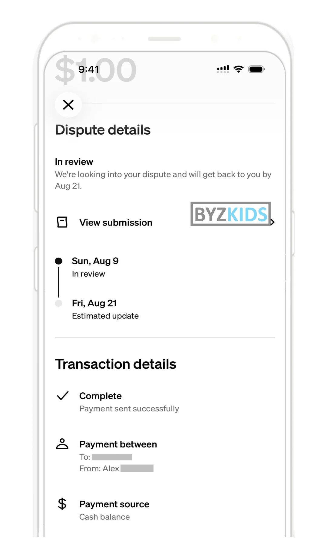 Cash App: Transparent dispute tracking with timeline resolution